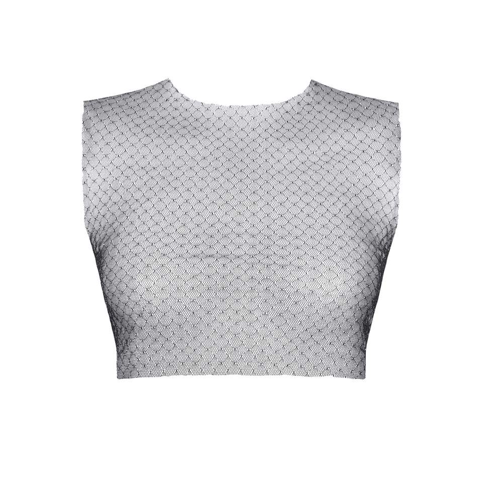 Krótki przezroczysty top z odkrytymi ramionami – Demoniq Orsola