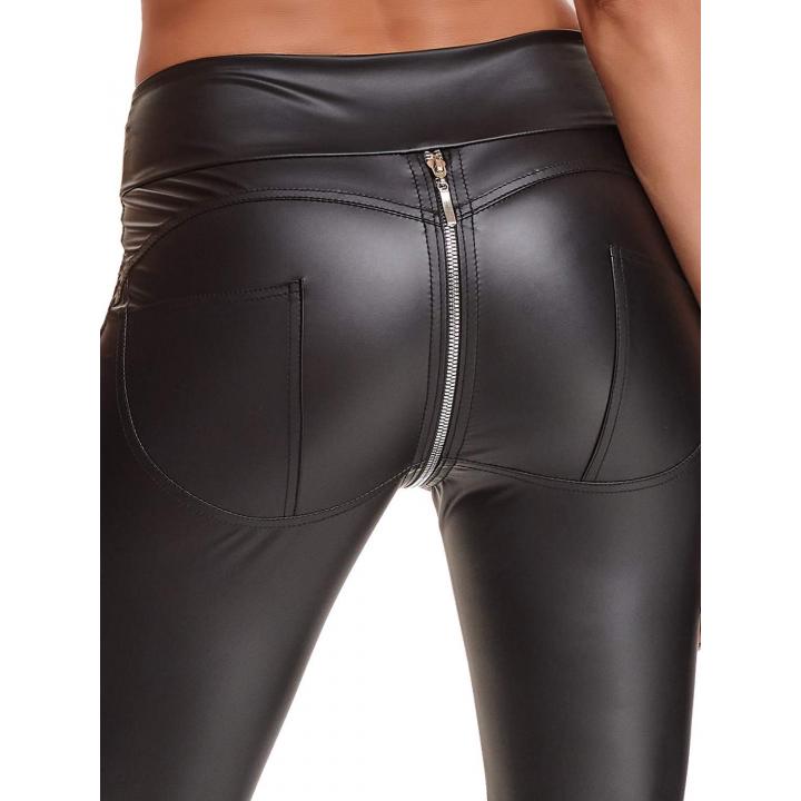 Czarne legginsy z wet looka marki Demoniq Maddalena