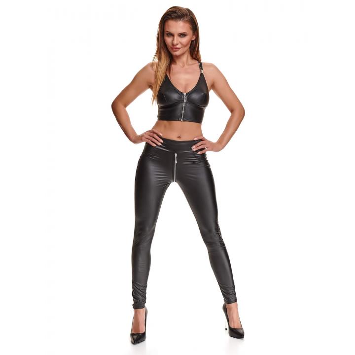 Czarne legginsy z wet looka marki Demoniq Maddalena