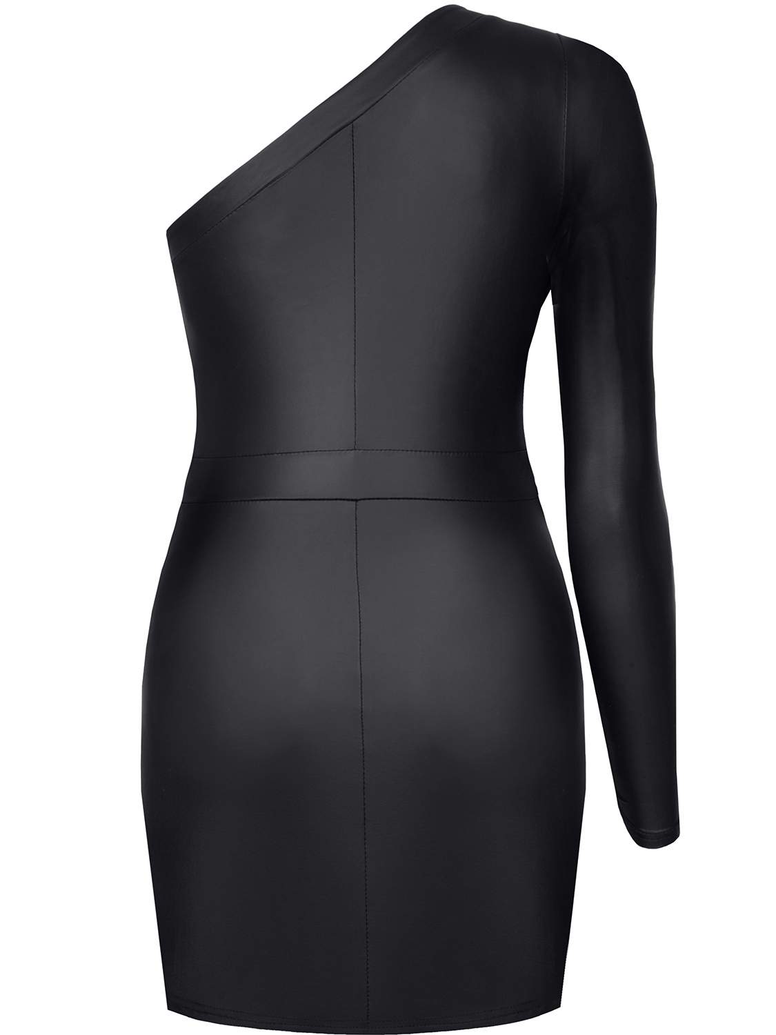 Krótka, asymetryczna sukienka z czarnego, elastycznego materiału Demoniq Felicia