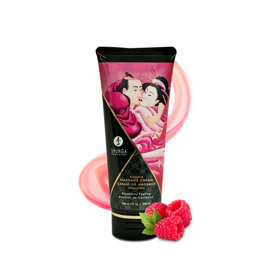Jadalny krem do masażu Shunga malinowy 200 ml