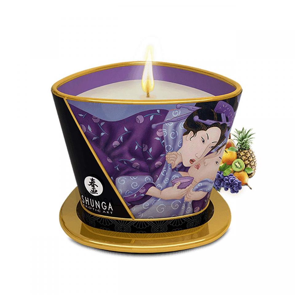 Świeca do masażu Shunga Candle 170 ml o zapachu Owoce Egzotyczne